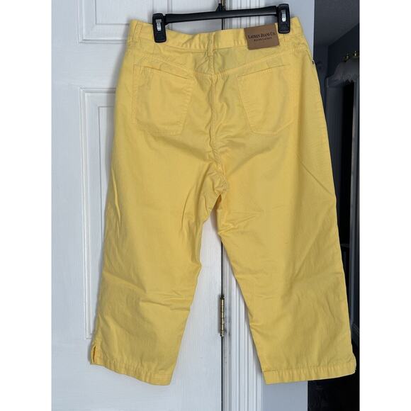 EUC Lauren Ralph Lauren Pants Yellow Capri Straight Leg Casual Womens Sz 14 - Picture 3 of 7